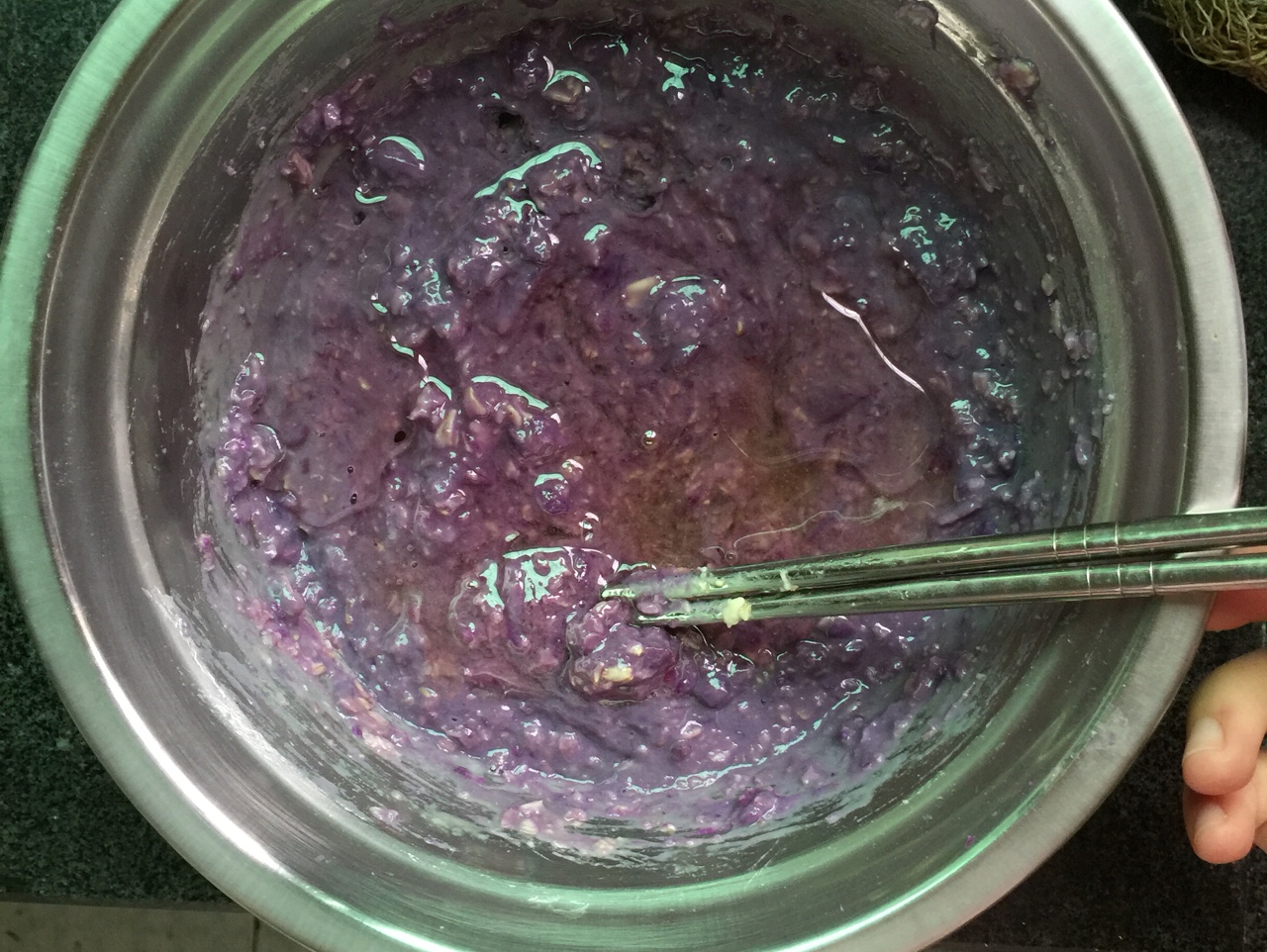 一次發酵 紫薯燕麥 粗糧低脂 減肥小餐包的做法 步骤2