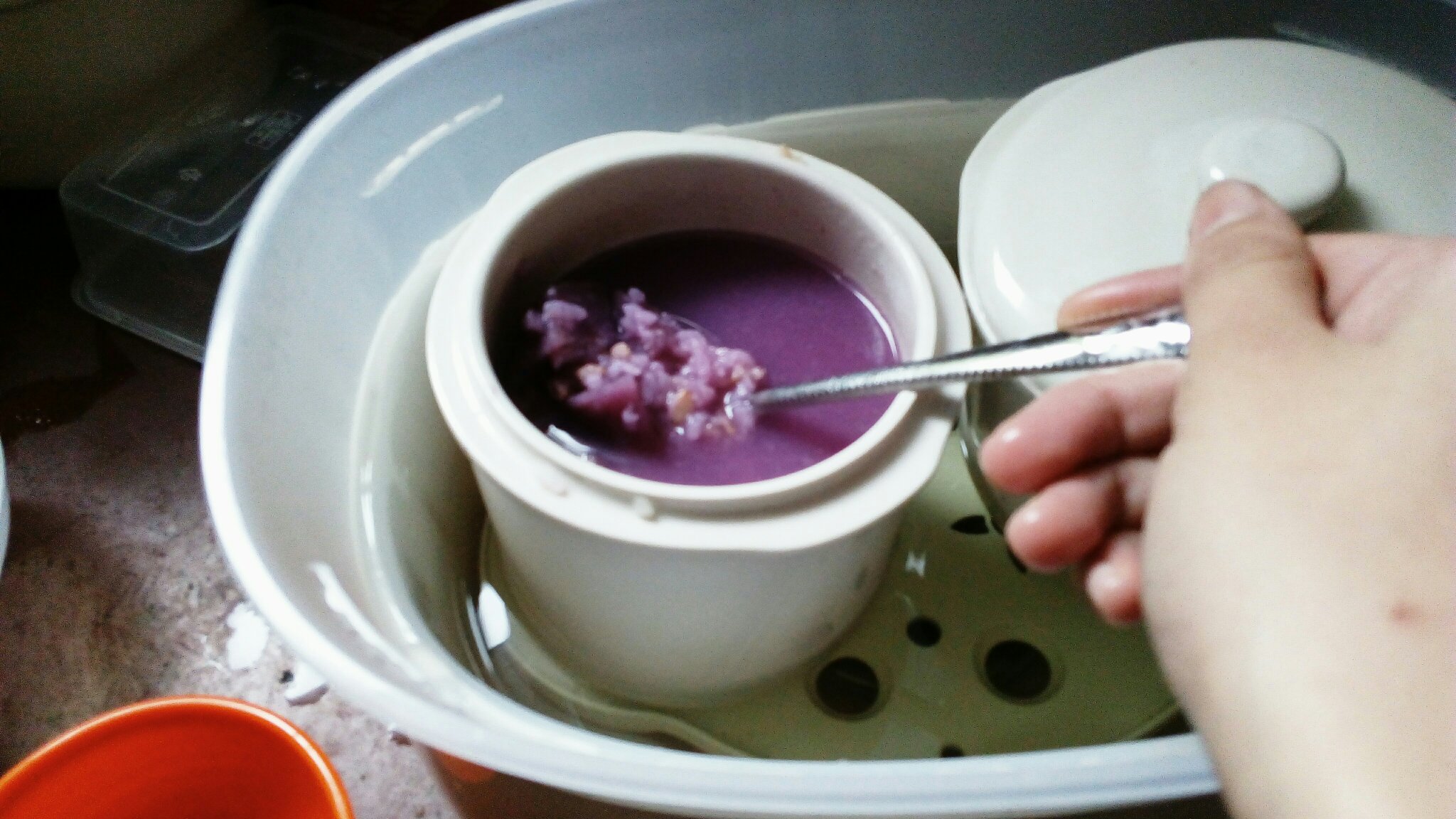 紫薯山藥燕麥粥的做法 步骤3