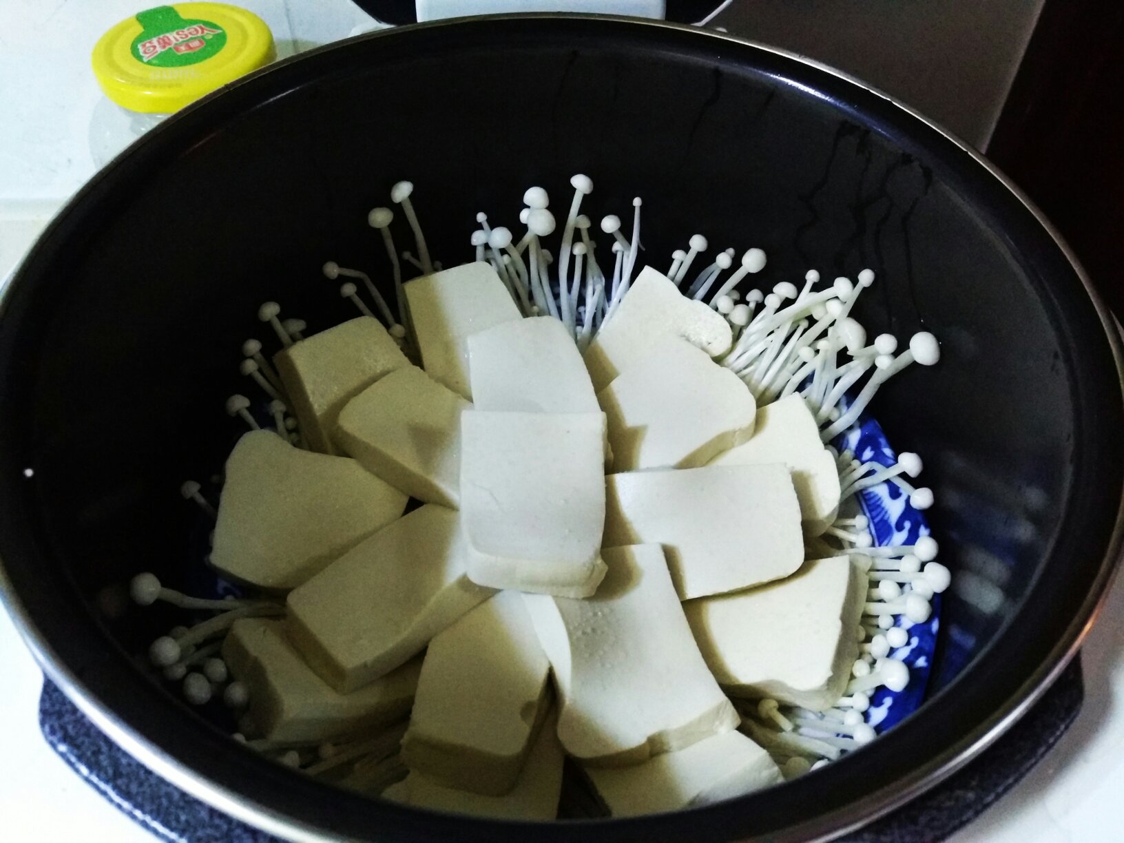 金針菇蒸豆腐的做法 步骤3