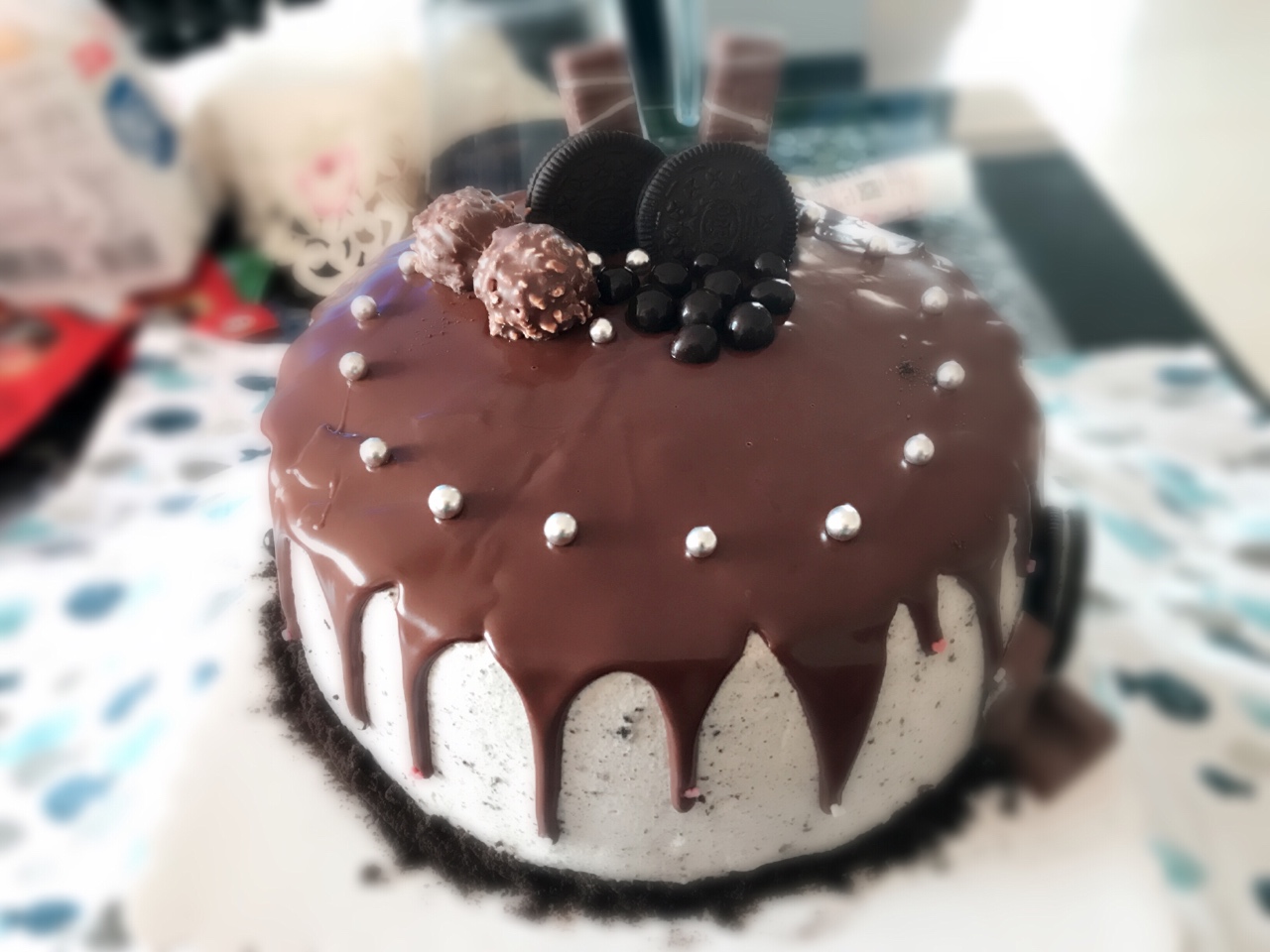 奧利奧巧克力淋面蛋糕的做法 步骤3