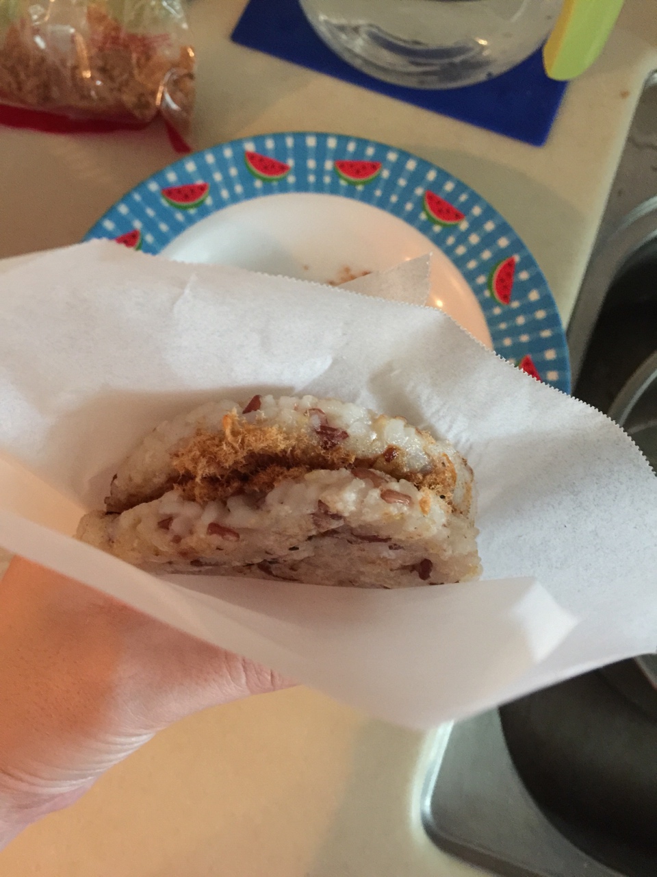 快手早餐—肉松米漢堡的做法 步骤13