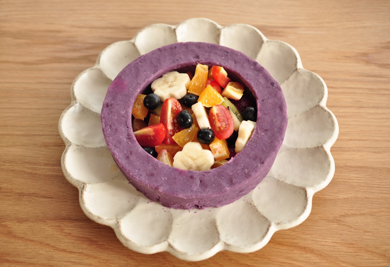 酸奶淋繽紛水果紫薯環的做法 步骤10