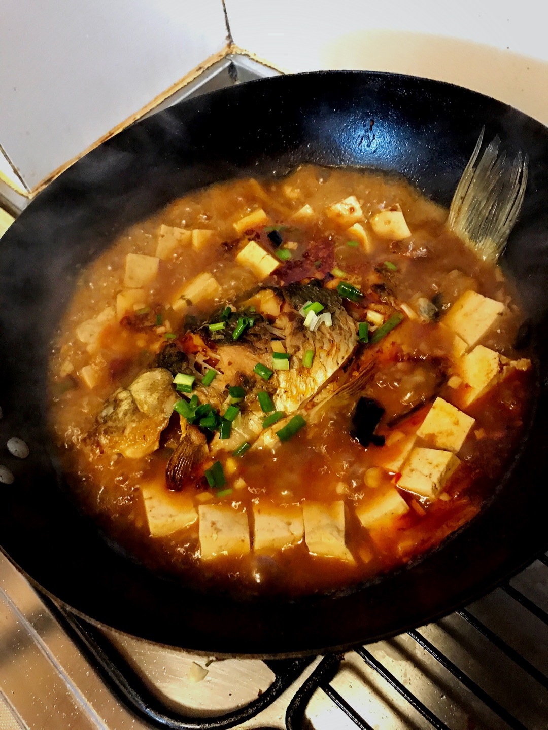 豆瓣鯽魚炖豆腐的做法 步骤3