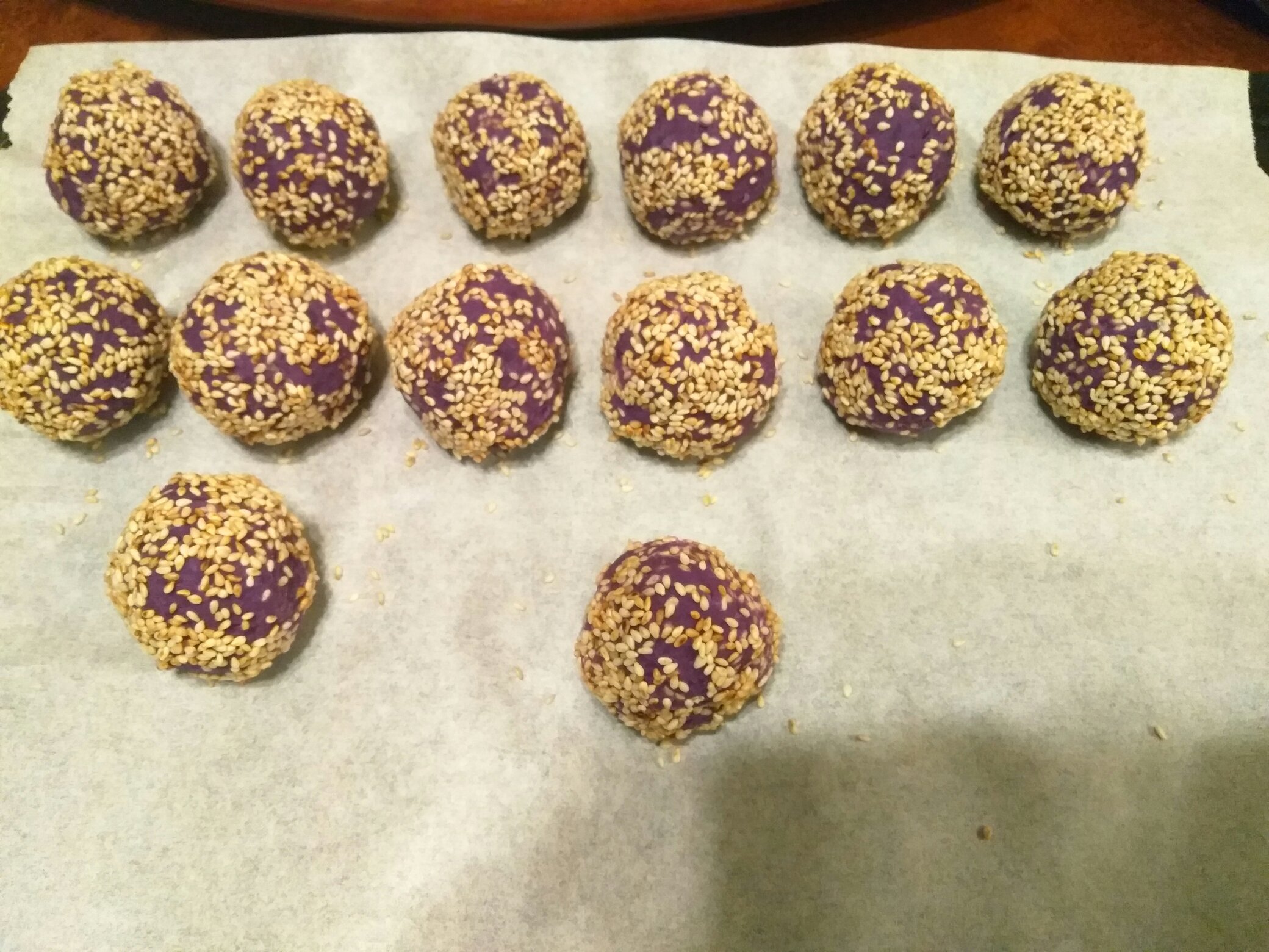 烤紫薯球的做法 步骤5