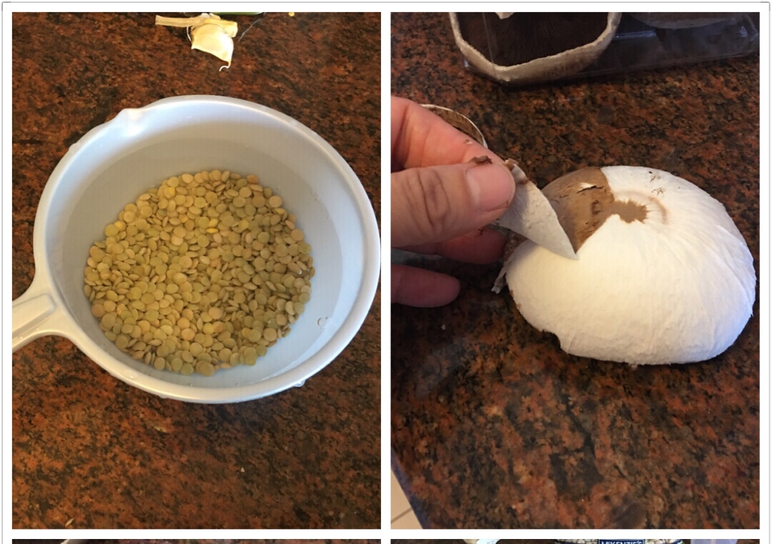 蘑菇土豆泥配小扁豆醬的做法 步骤1