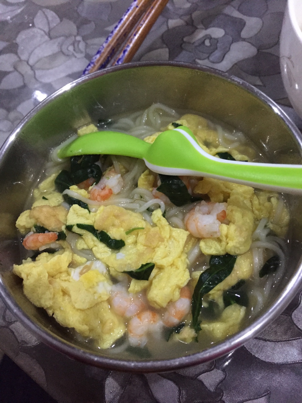 蝦仁雞蛋青菜面（寶寶輔食）的做法 步骤7