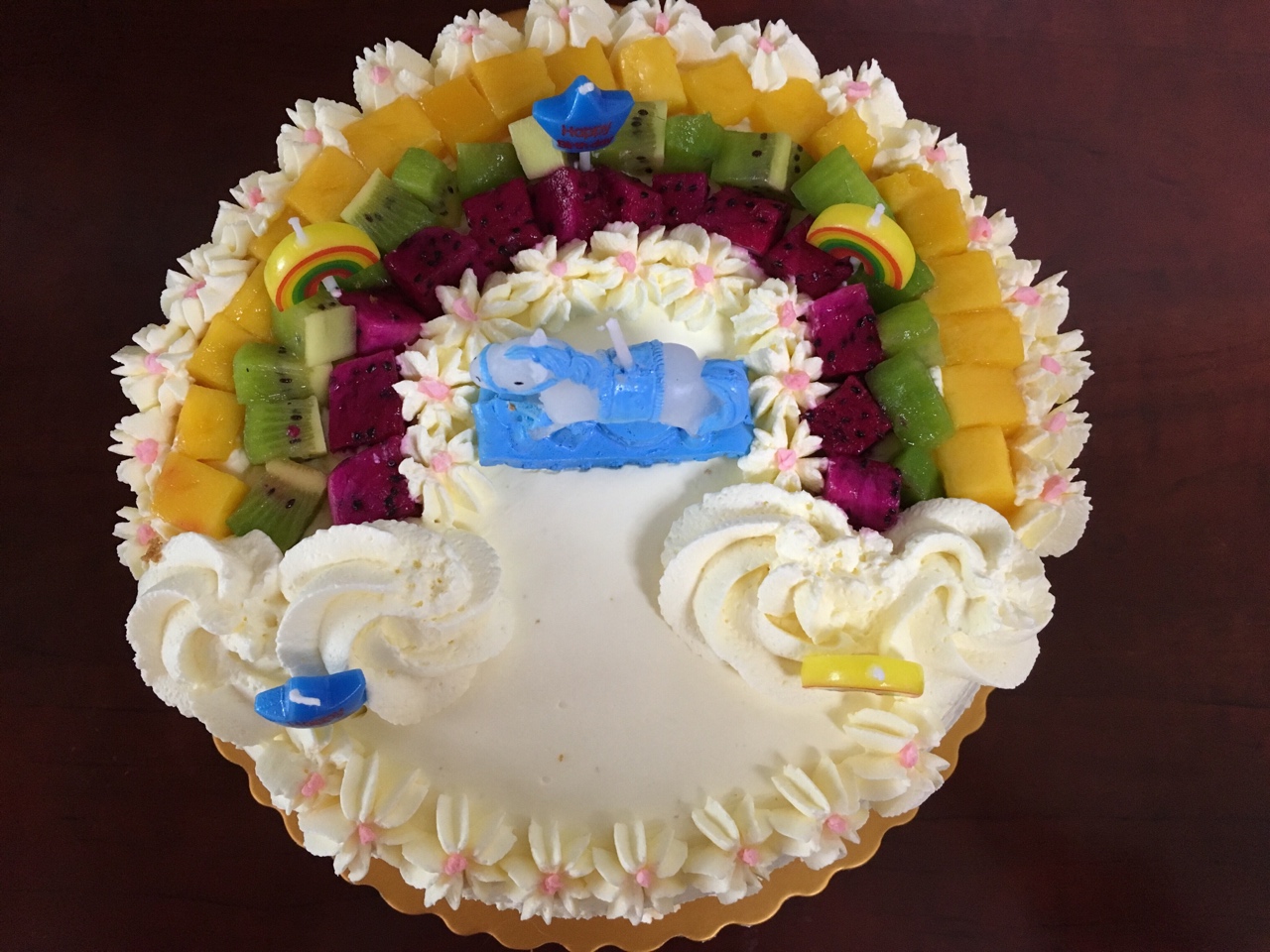 水果版無色素 彩虹蛋糕的做法 步骤3
