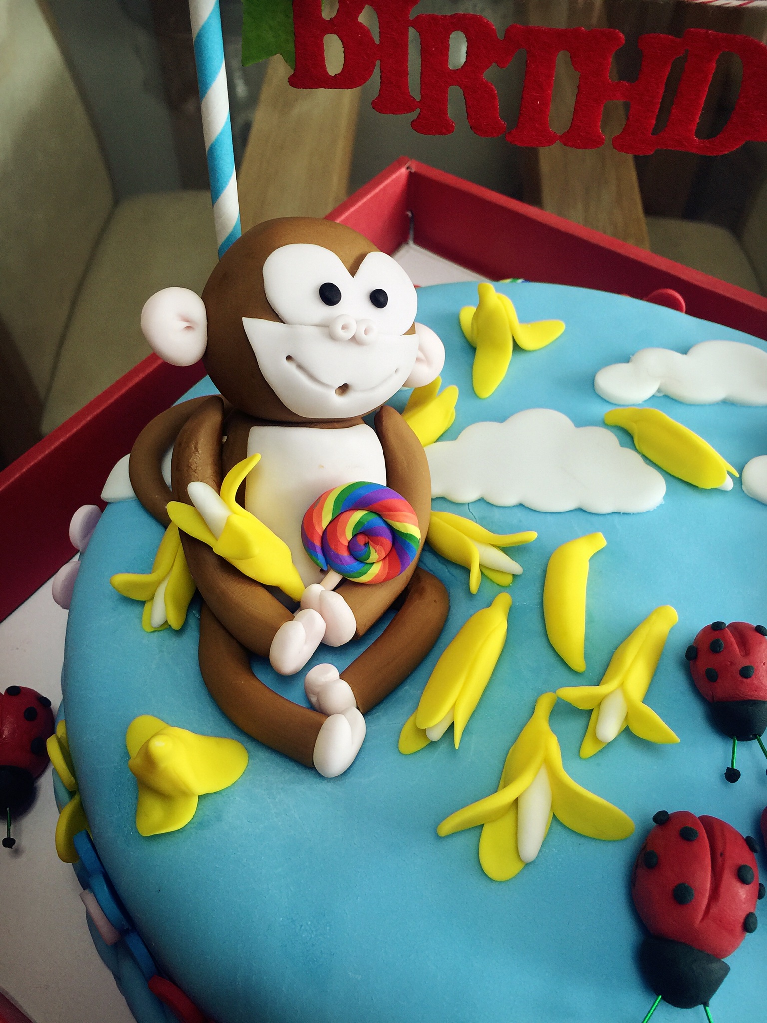可愛的小猴子翻糖蛋糕的做法 步骤10