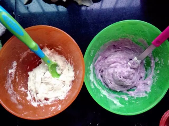 雙色紫薯發糕的做法 步骤3