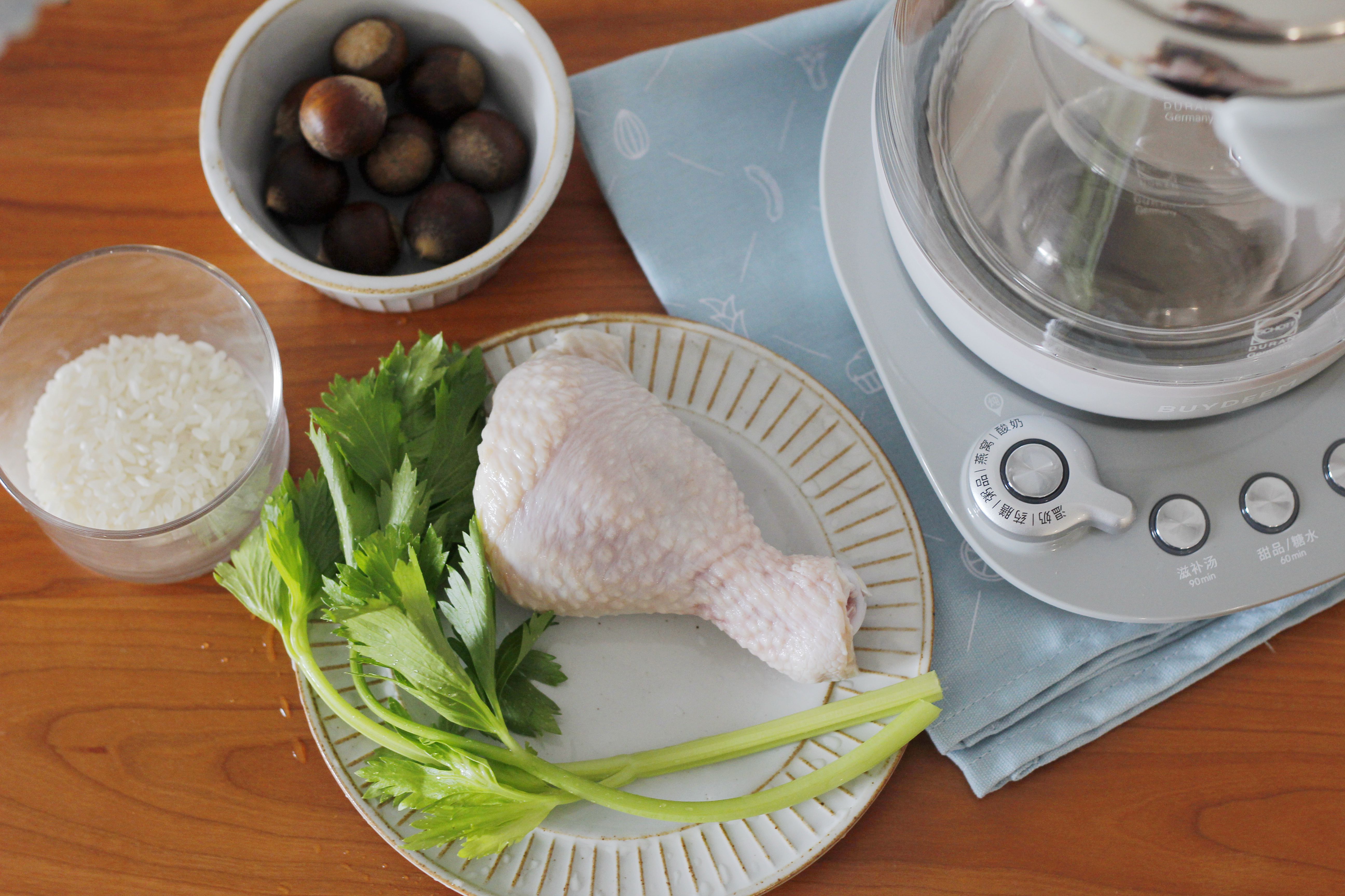 雞絲板栗粥—北鼎K153炖煮壺版本的做法 步骤1