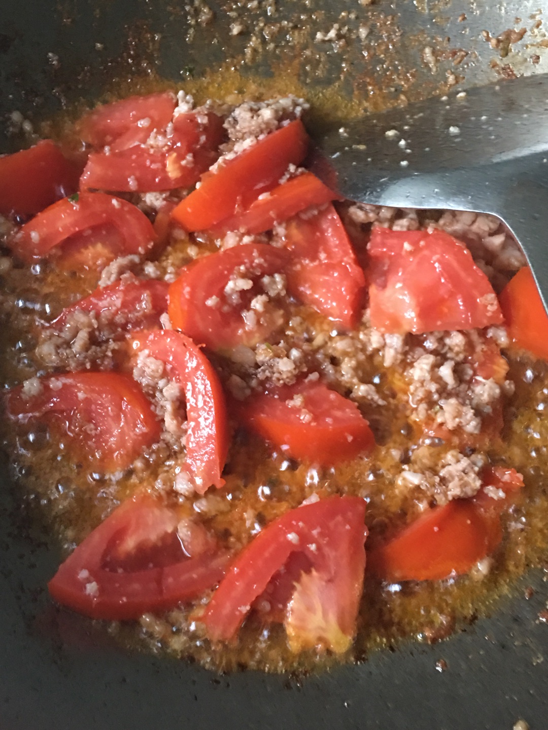 肉沫西紅柿炖豆腐的做法 步骤2