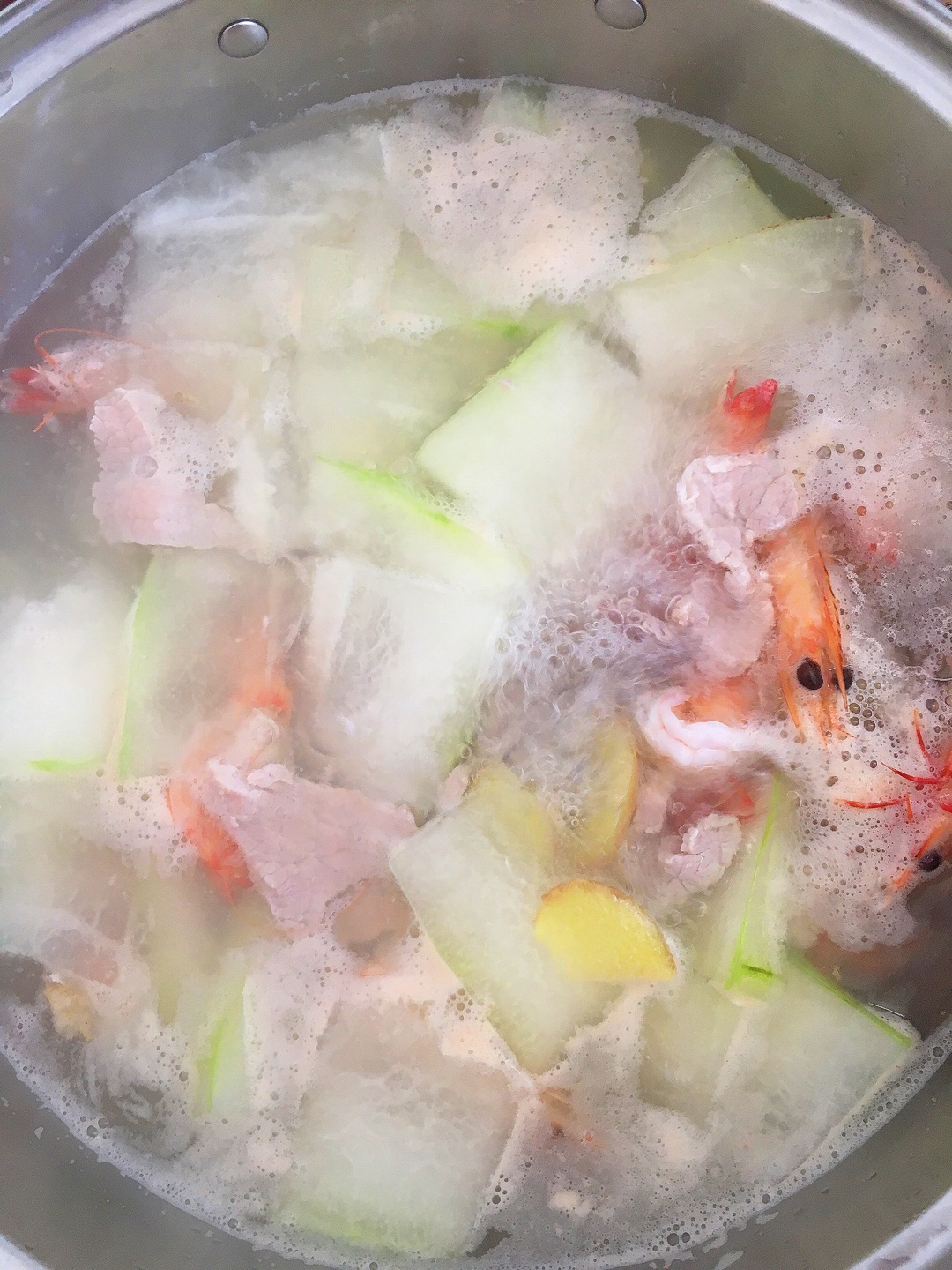 鮮蝦蛤蜊冬瓜湯的做法 步骤2