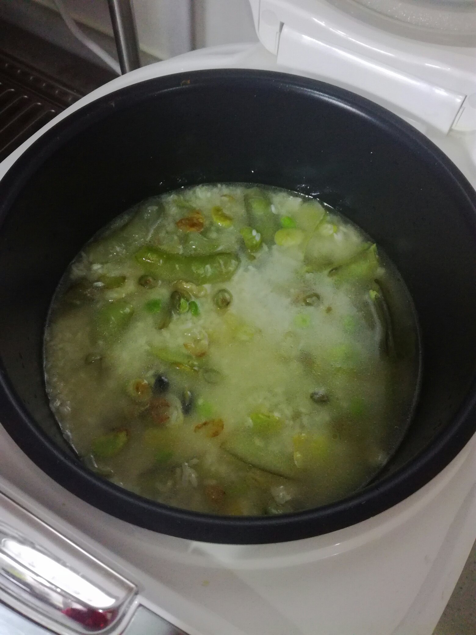 崇明傳統扁豆糊(燜)飯的做法 步骤4