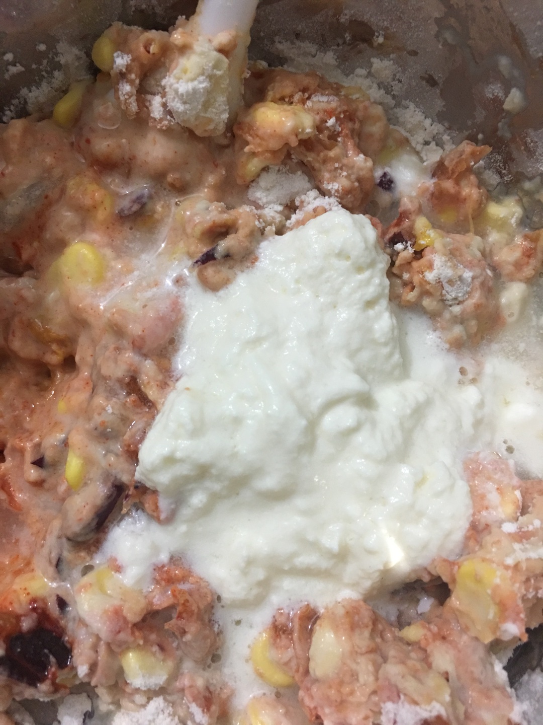 超好吃的怪力泡菜餅（米酒，酸奶，玉米）的做法 步骤3