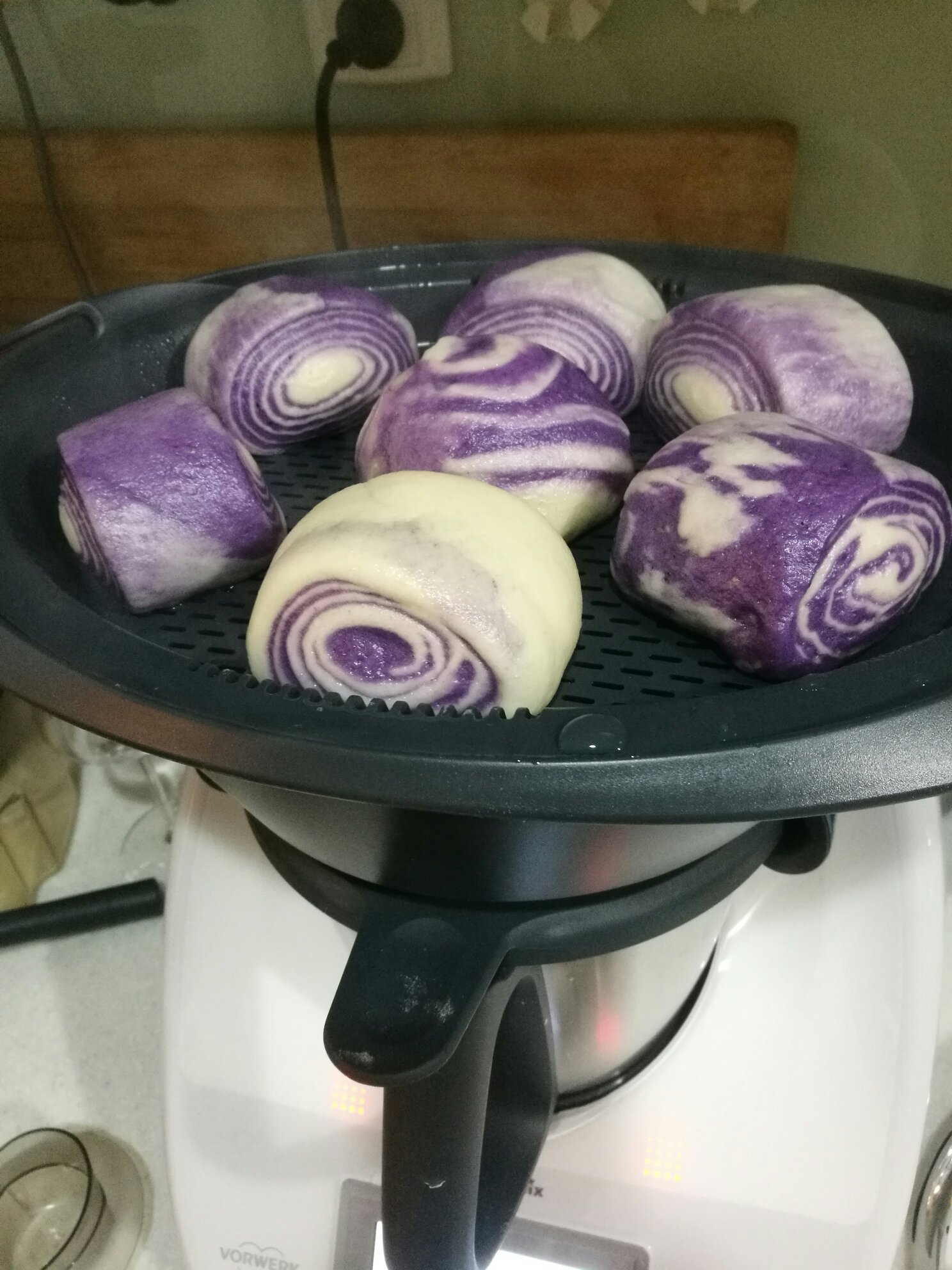 美善品紫薯芋頭饅頭的做法 步骤9