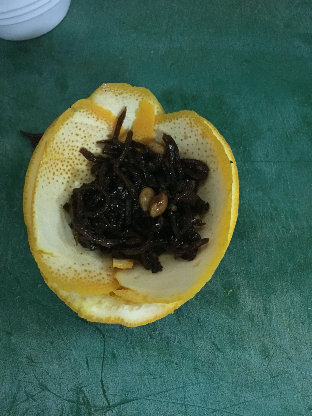 橙皮咸菜配黃豆焗野雞蛋的做法 步骤3