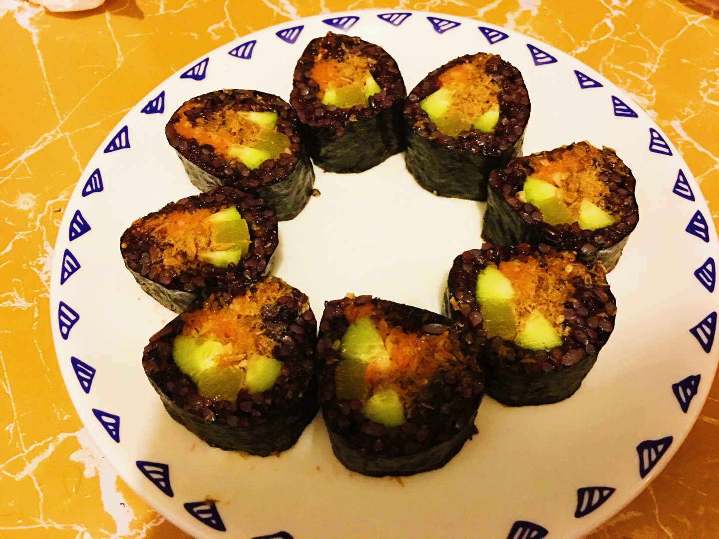 肉松黑米紫菜包飯含超詳細卷壽司步驟的做法 步骤13