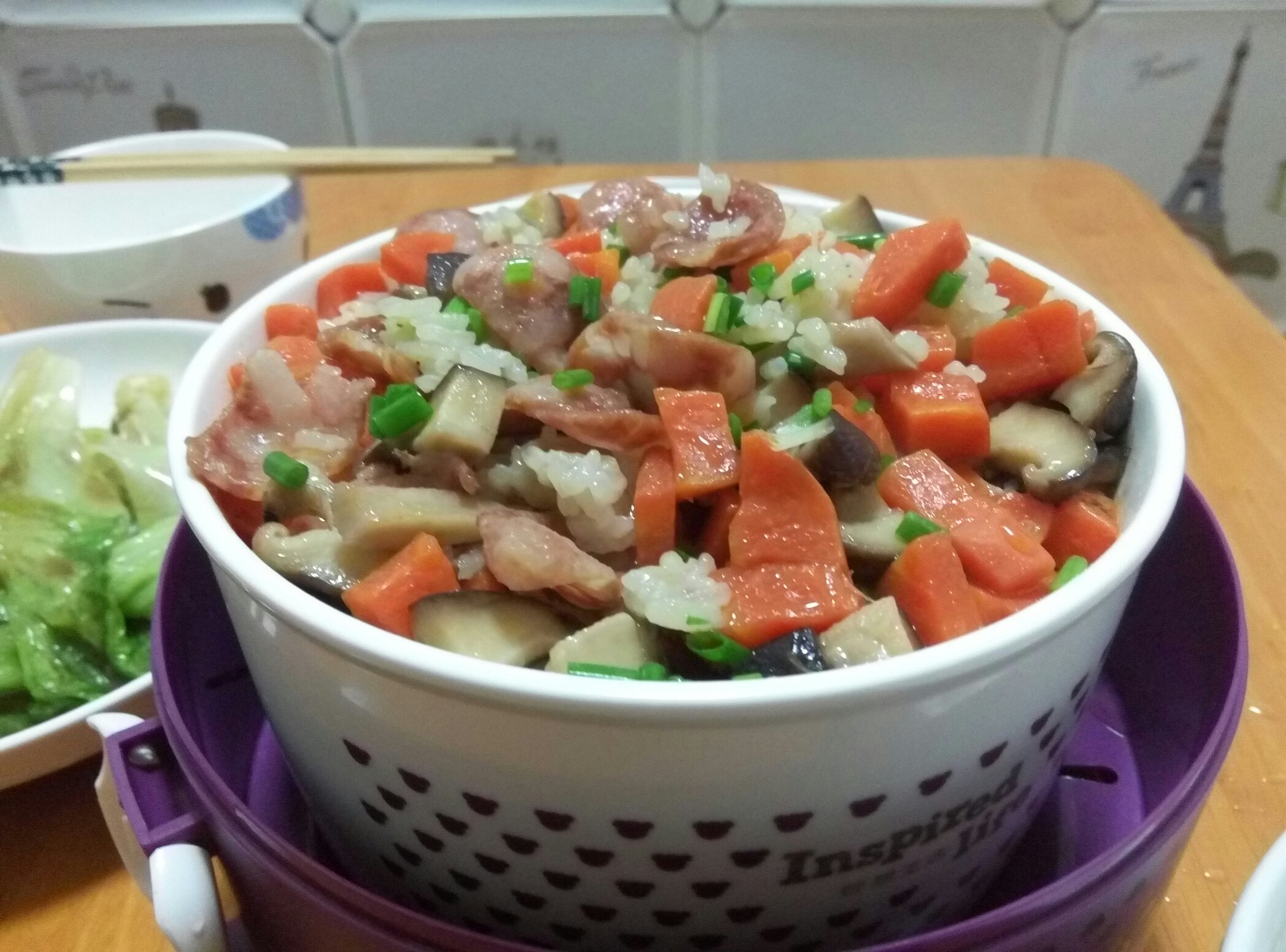 臘味冬菇紅蘿卜飯的做法 步骤4