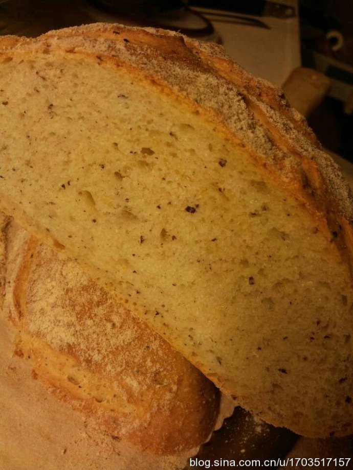 面包機揉出來的意式榛子鄉村面包的做法 步骤7
