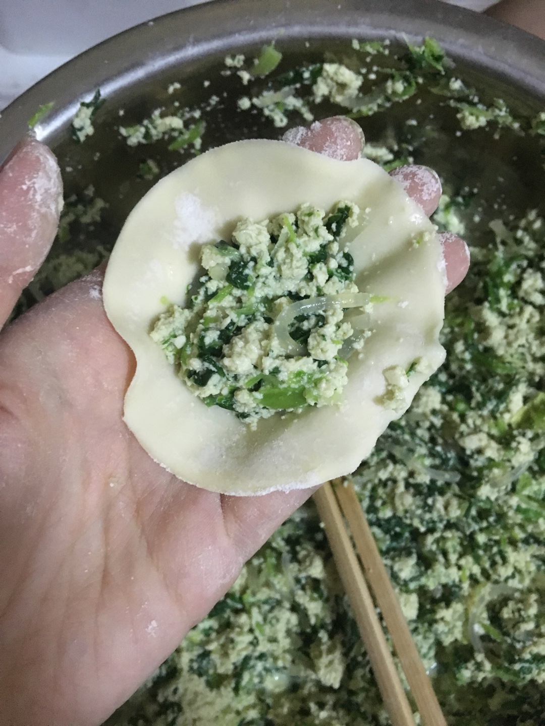 小白菜豆腐水餃(節日素食福利)的做法 步骤2