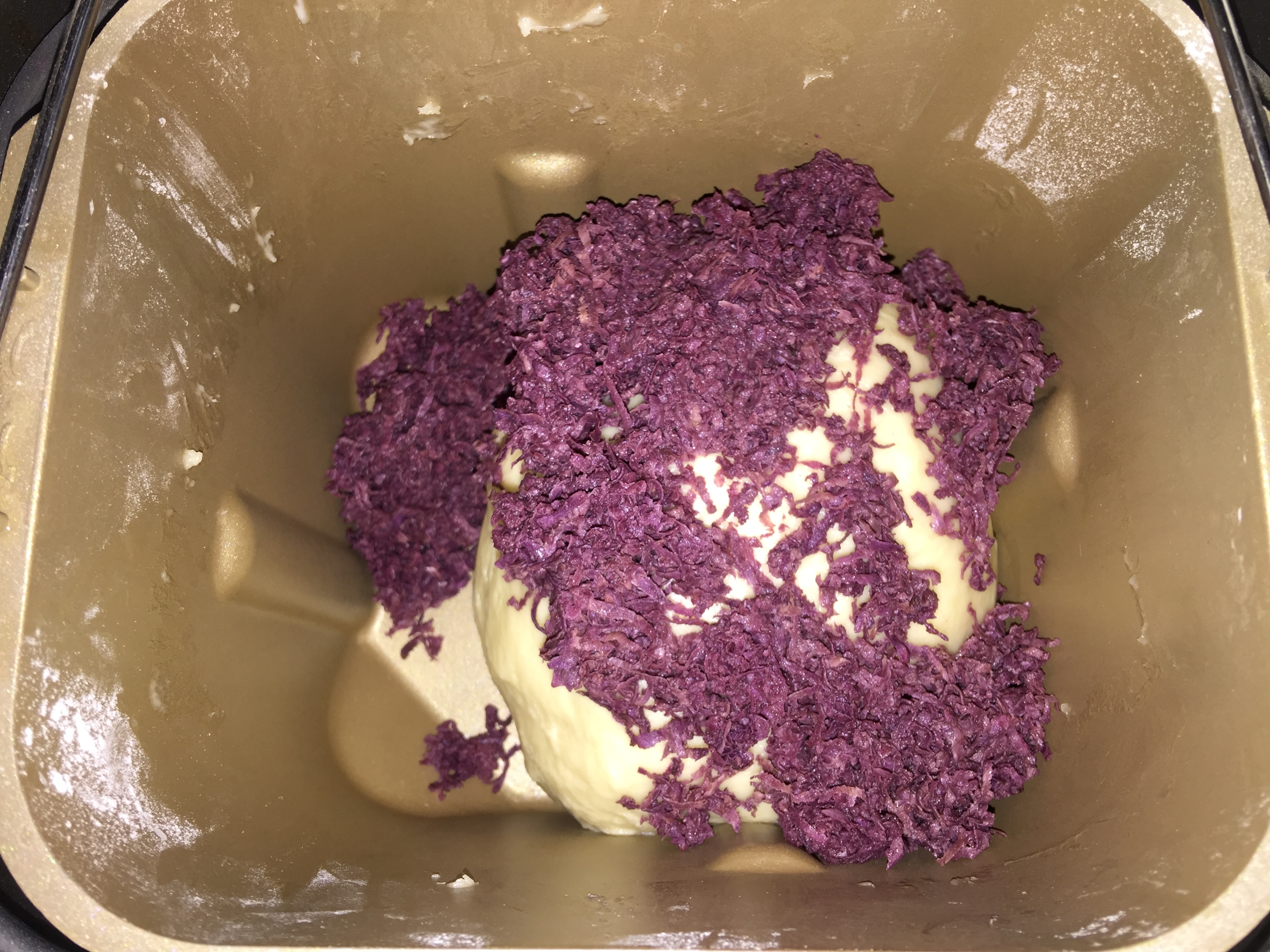 紫薯花簇面包的做法 步骤4