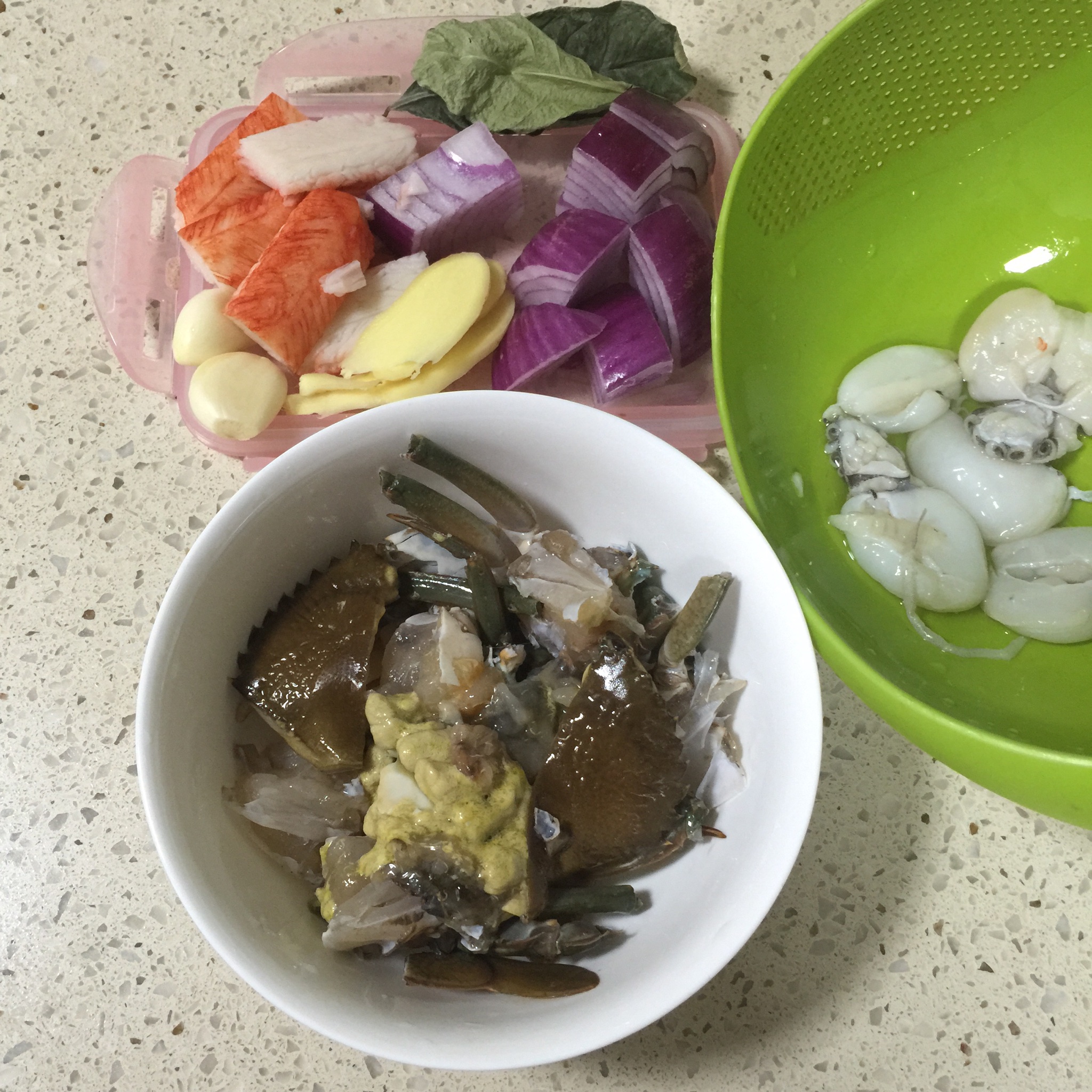 椰漿咖喱蟹的做法 步骤1