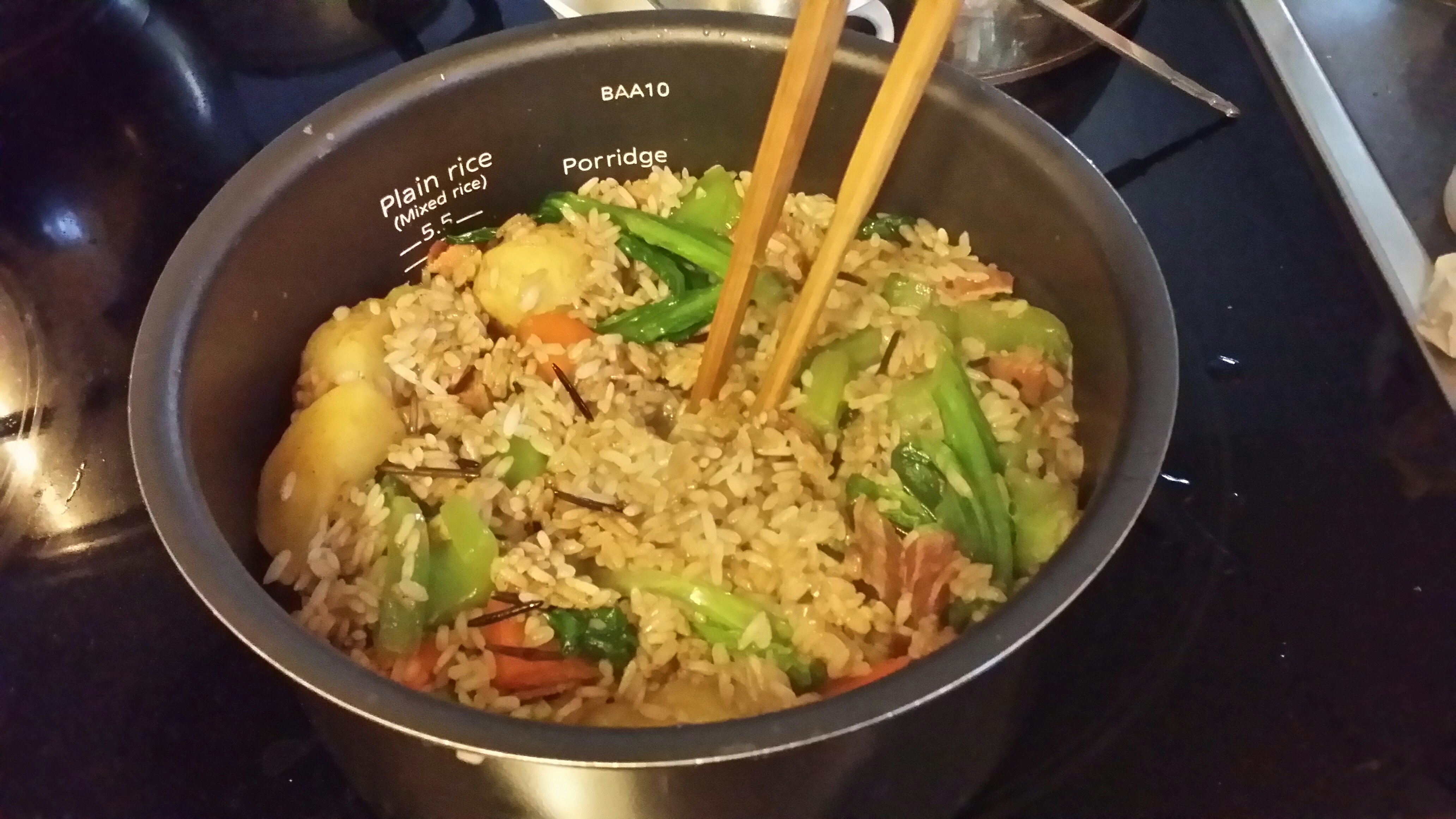 土豆、芥菜燜飯（電飯鍋版）的做法 步骤8