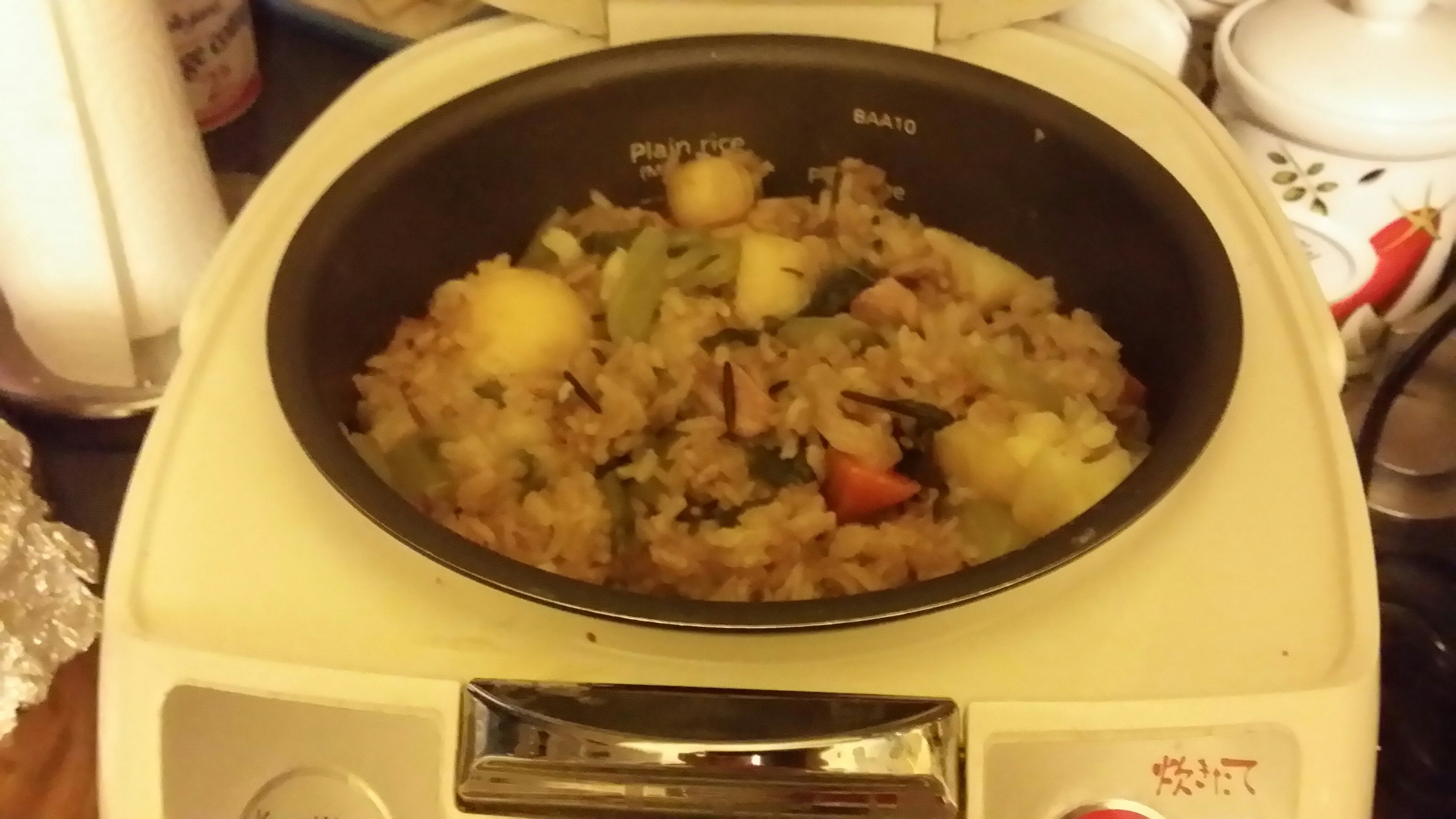 土豆、芥菜燜飯（電飯鍋版）的做法 步骤11