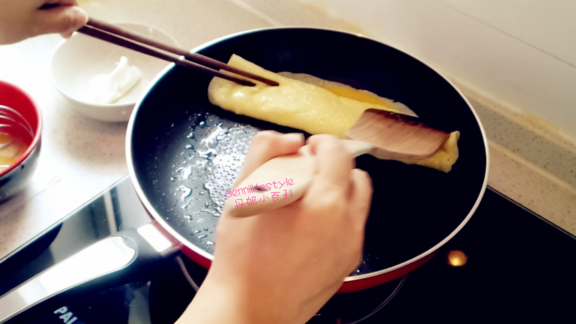 平底鍋(yuan形)版~原味厚蛋燒的做法 步骤6
