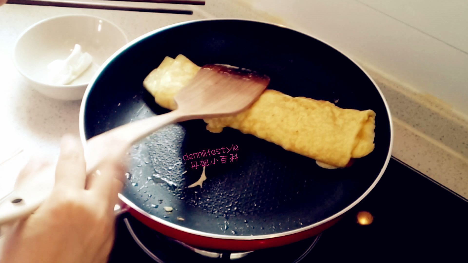 平底鍋(yuan形)版~原味厚蛋燒的做法 步骤10