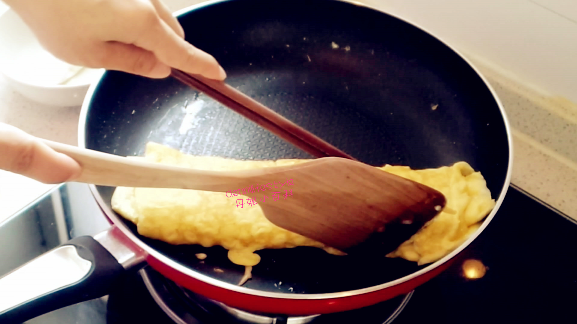 平底鍋(yuan形)版~原味厚蛋燒的做法 步骤11