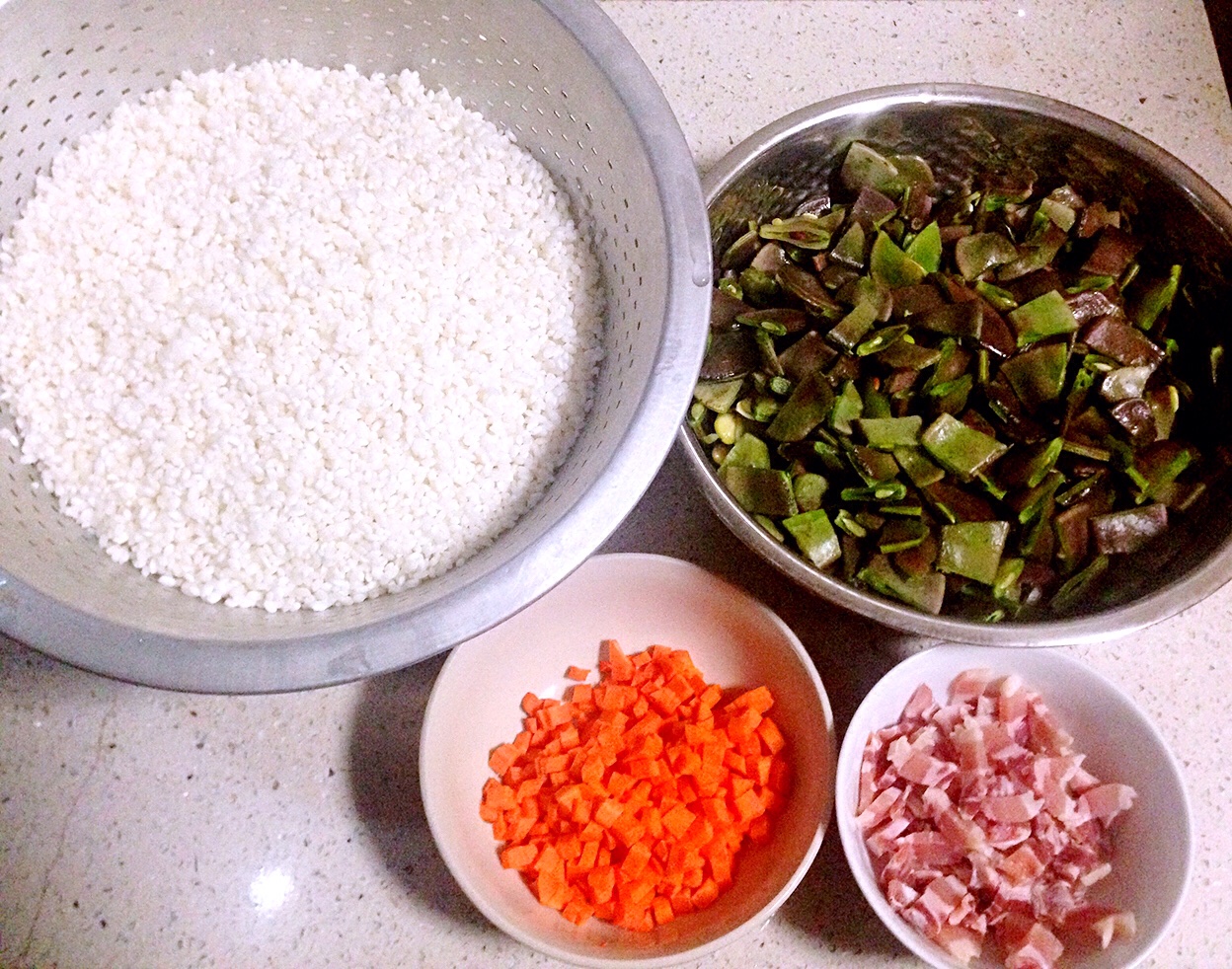 扁豆菜飯 by wqy的做法 步骤1