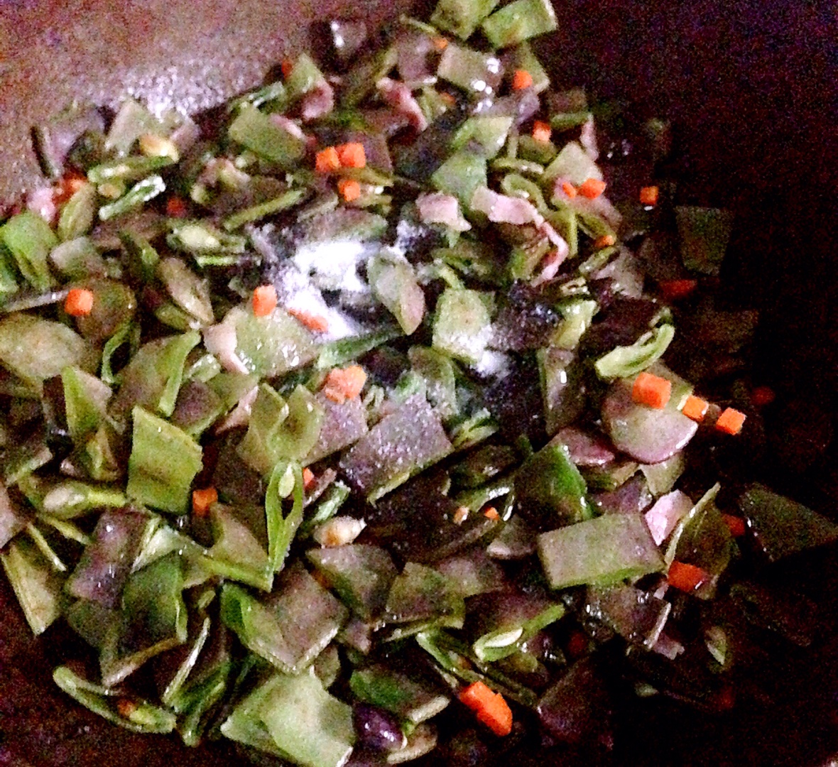 扁豆菜飯 by wqy的做法 步骤2