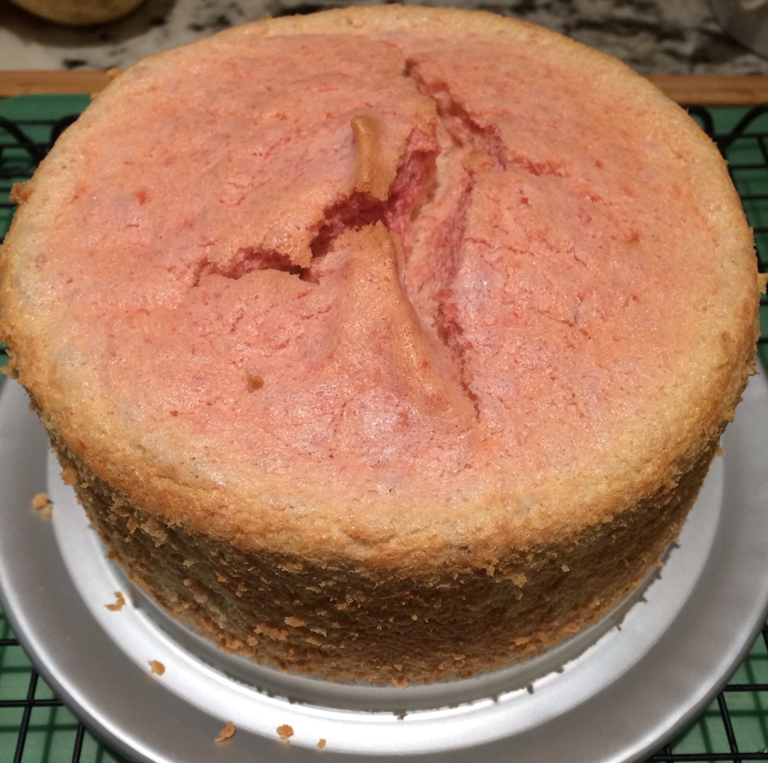 火龍果皮戚風蛋糕（6寸圓模）的做法 步骤12