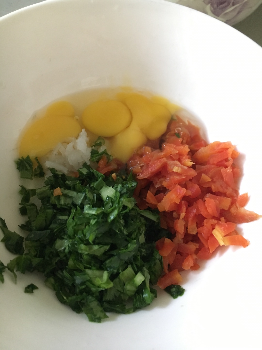 輔食-銀魚蔬菜餅的做法 步骤2