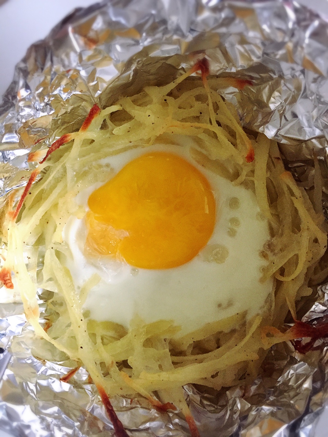 【創意早餐】土豆絲窩蛋 烤箱版的做法 步骤4