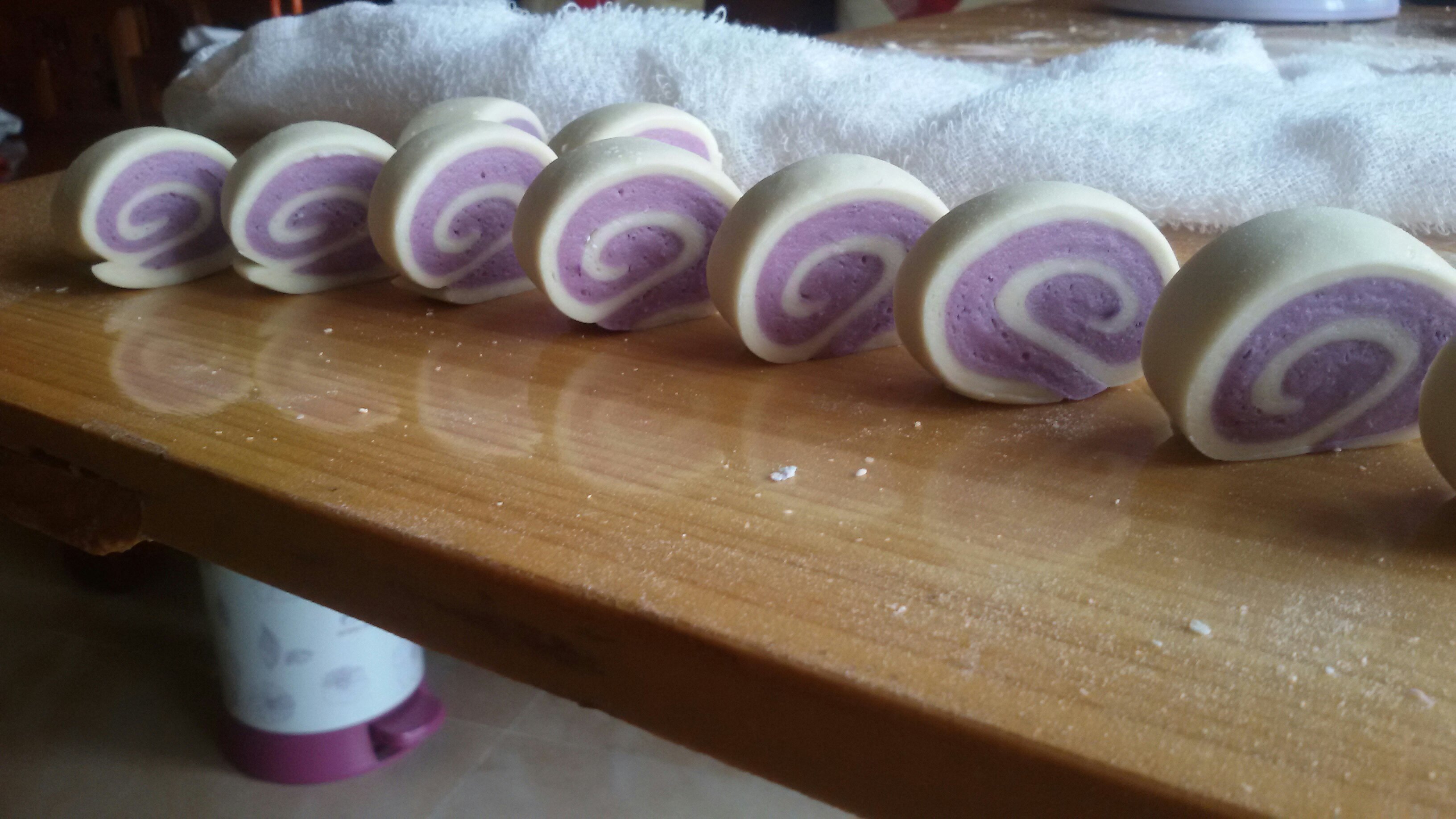 雙色紫薯饅頭的做法 步骤8