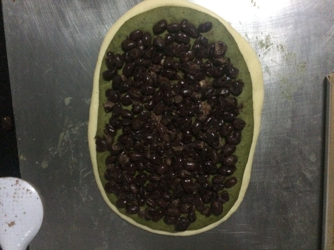 抹茶蜜豆吐司（一次發酵）的做法 步骤6