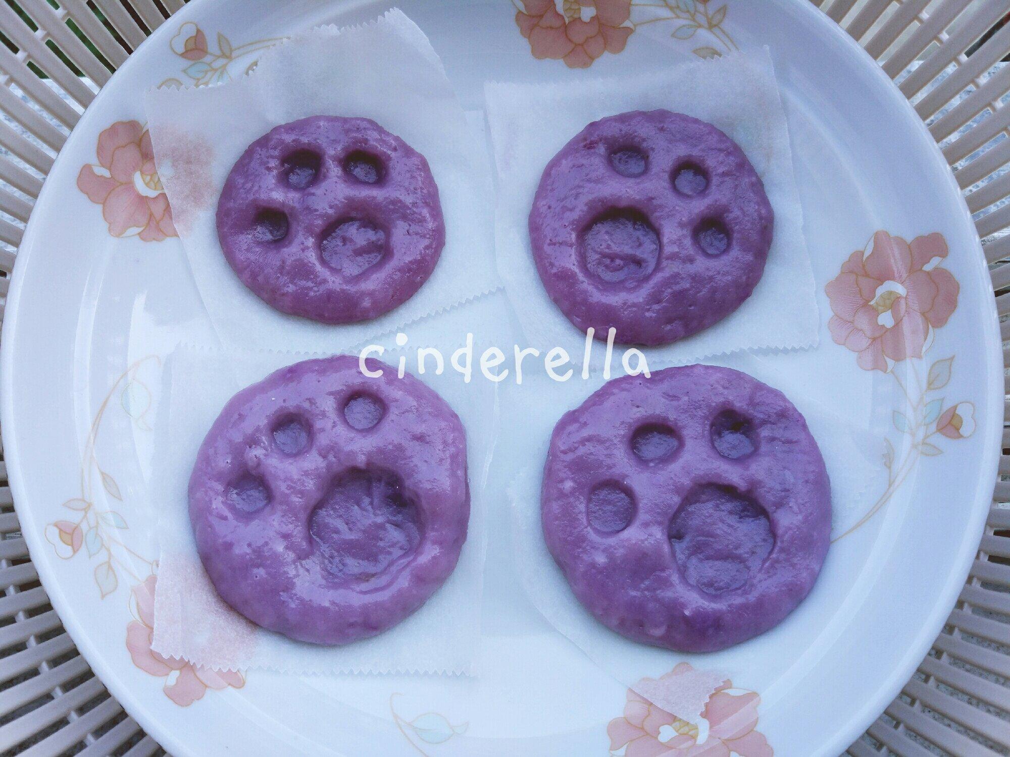 #煮婦日記#早點——尖叫的爪爪紫薯餅的做法 步骤4