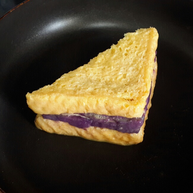 無油全麥紫薯西多士（快手健康早餐）的做法 步骤10