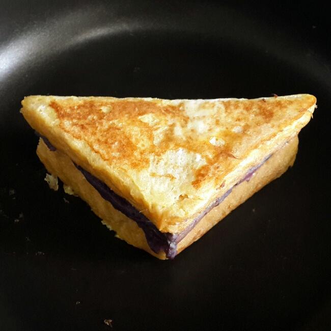 無油全麥紫薯西多士（快手健康早餐）的做法 步骤12