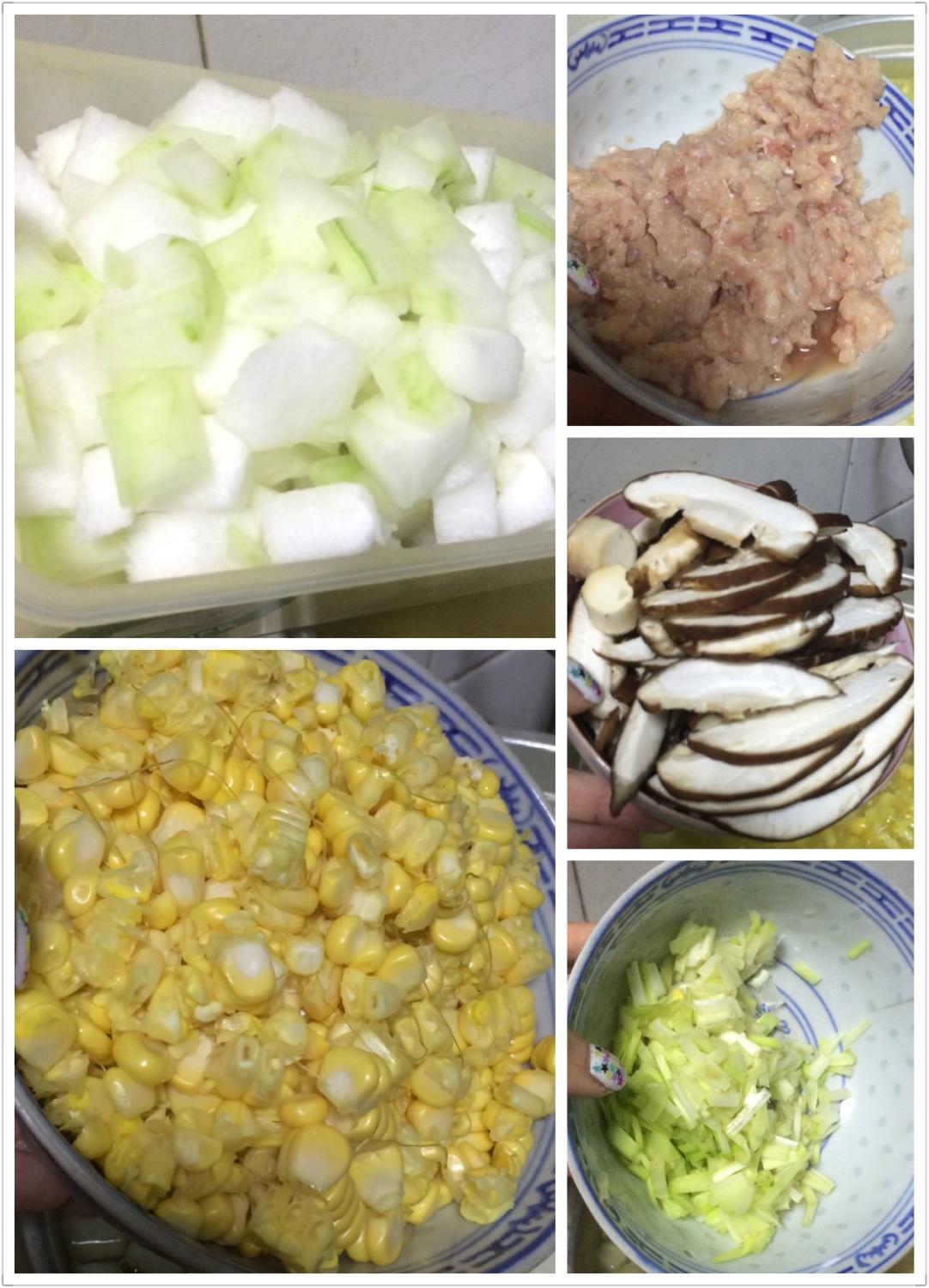 冬瓜玉米羹（低熱量，簡單，美味）的做法 步骤1