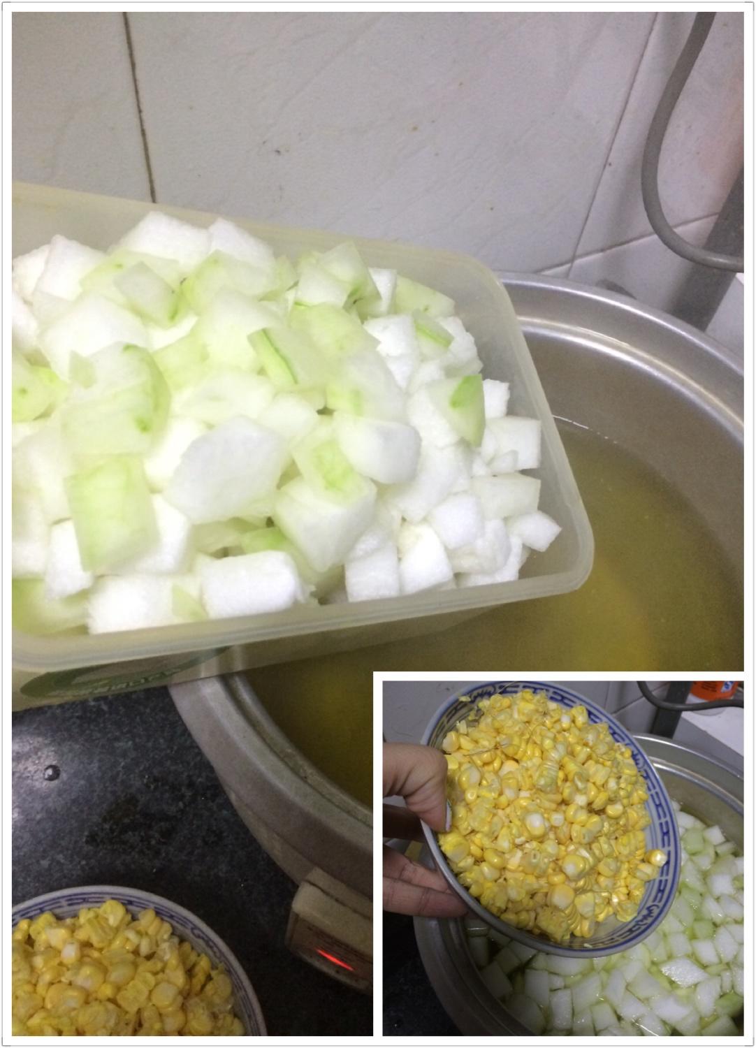 冬瓜玉米羹（低熱量，簡單，美味）的做法 步骤3