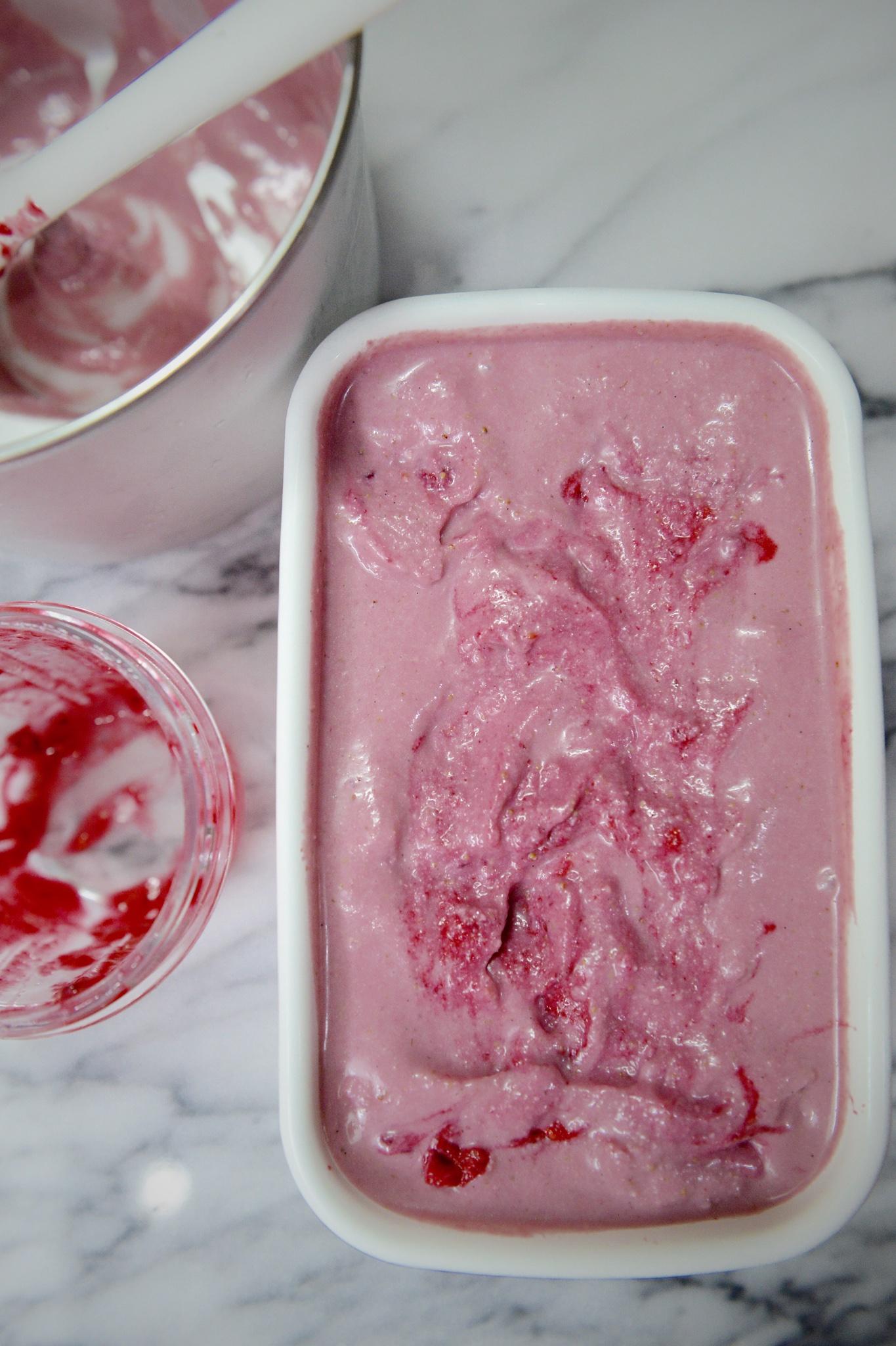 【素食綾也】雙莓冰淇淋 —— （無蛋無奶/腰果版）的做法 步骤10
