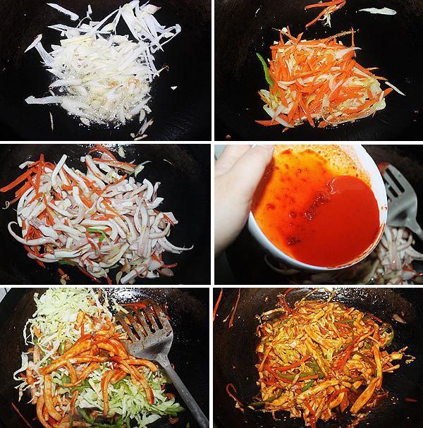 花樣韓式魷魚拌飯的做法 步骤2