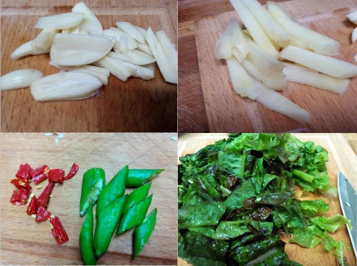 【金字美食廚房】鹹肉炒萵筍葉的做法 步骤2