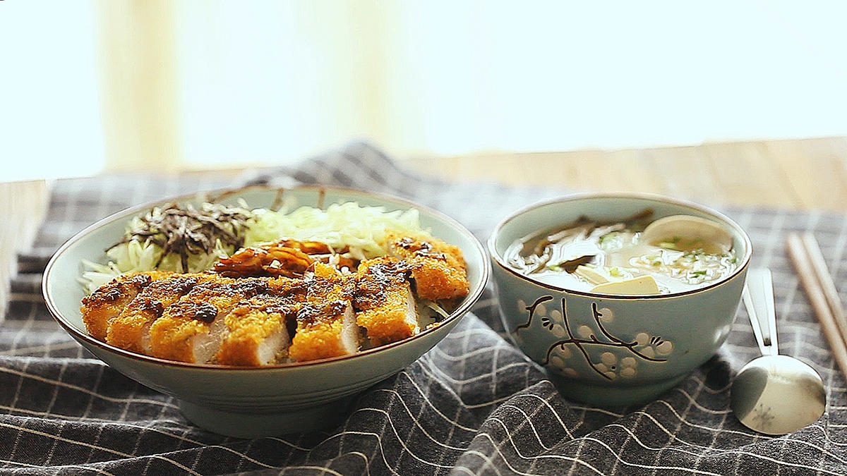 日式豬排飯配味噌湯的做法 步骤18