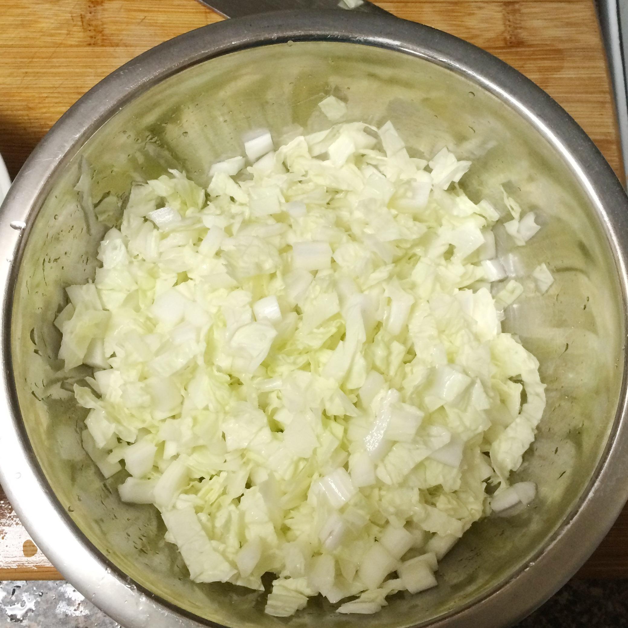 白菜醬肉丁餡 燙麪蒸餃的做法 步骤2