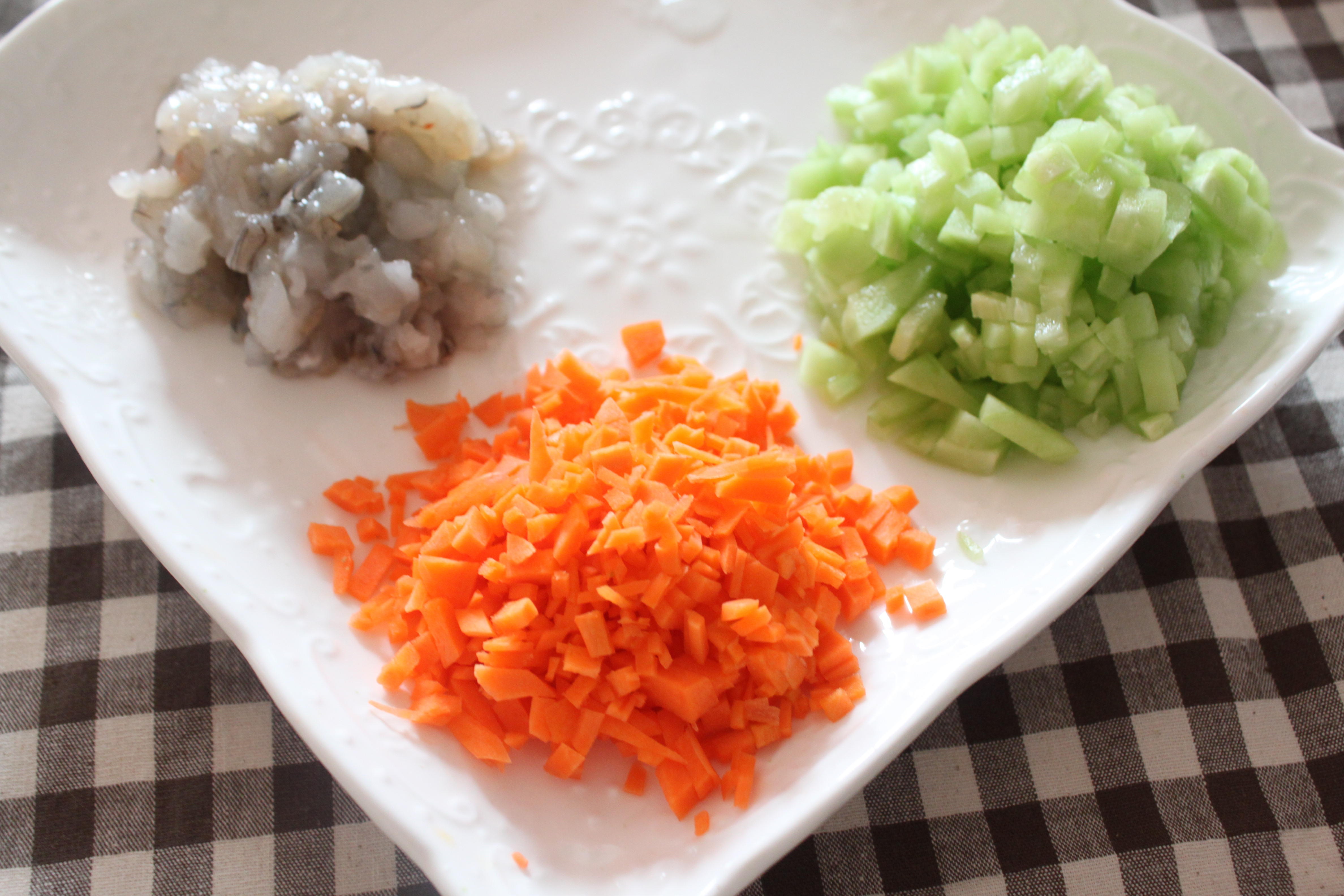 【彩蔬蝦仁飯糰】營養豐富，寶寶愛吃的做法 步骤2
