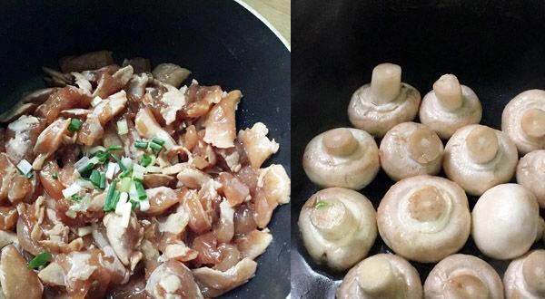 雞胸肉蘑菇蓋飯的做法 步骤2